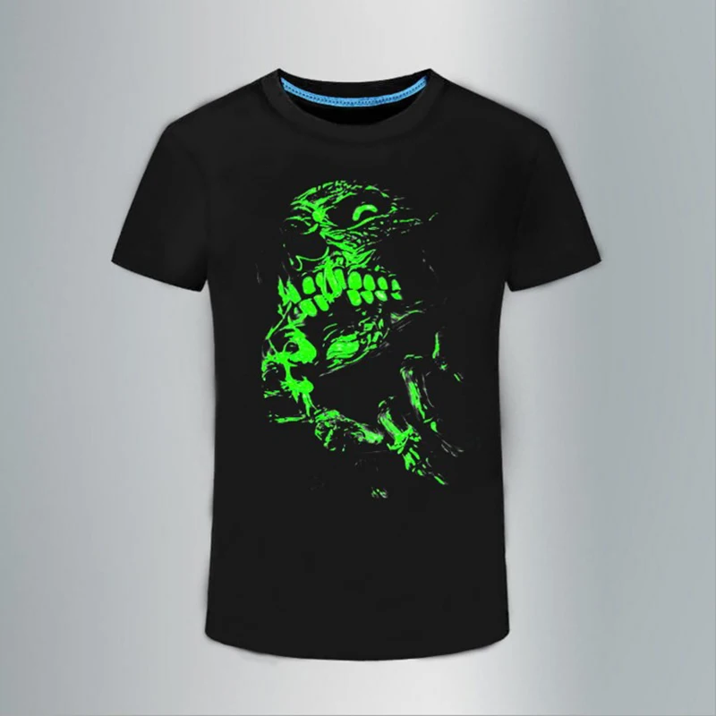 Cute2cartoonmer New Fashion Luminous Short Sleeve Tshirt Men Tshirts with Logo Custom Logo Printed Unisex Knitted 100% Cotton