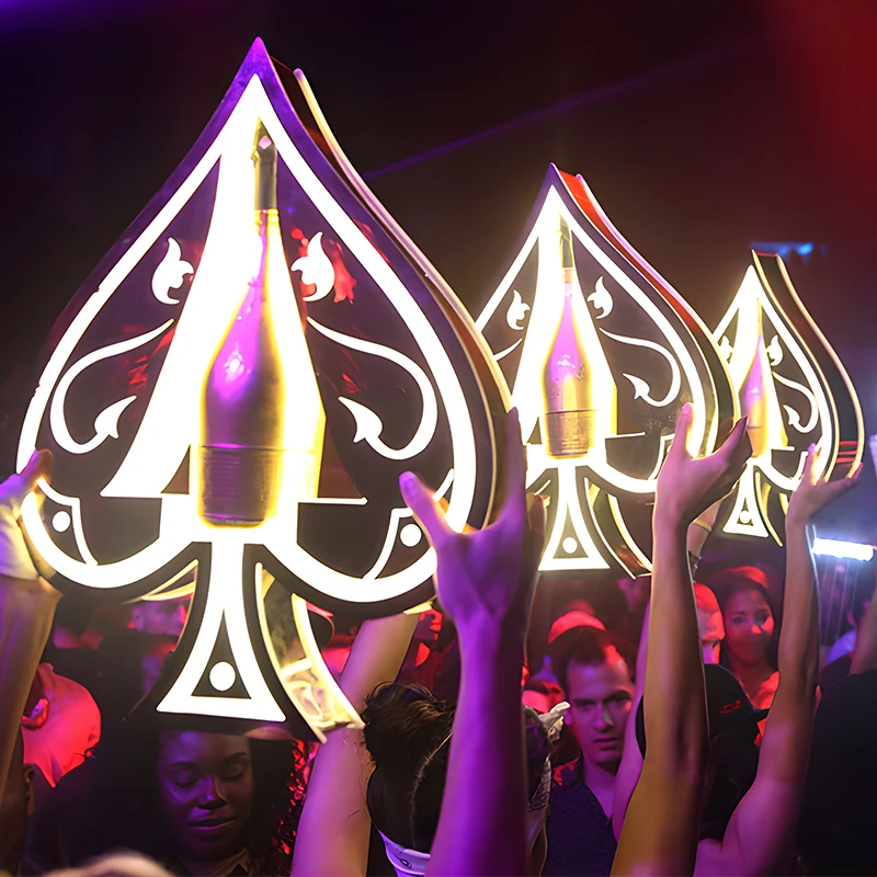 Led Bottle Glorifier Display liquor Bottle Customized Logo Led Bottle box Acrylic Bar Vip Serving Single Champagne Presenter