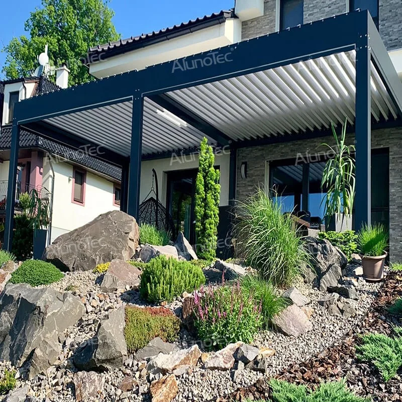 External Sunshade Louvers Outdoor Louvered Roof Patio Cover Gazebo Aluminum Pergola Louver