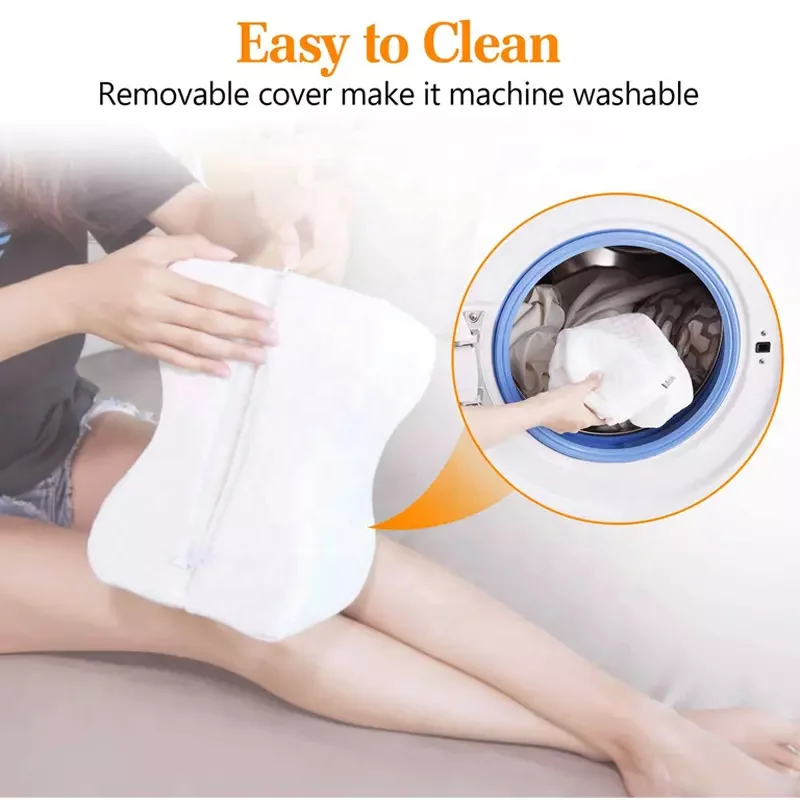 Orthopedic Knee Pillow for Side Sleepers Hypoallergenic Cover Firm Leg Support Pillow Between The Legs for Sleeping