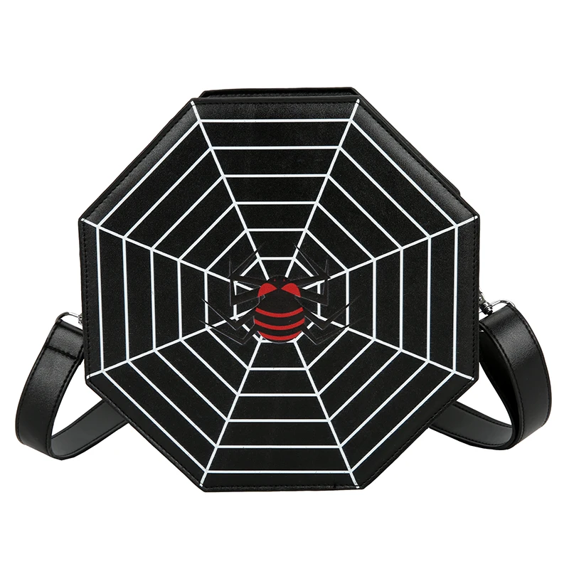 
 Xinmei фабрика Хэллоуин фестиваль ПУ Готическая сумка шестигранный пользовательский принт через плечо черный кошелек  