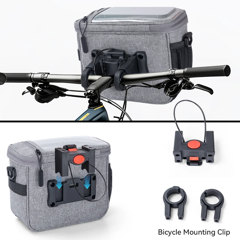 BSCI custom outdoor hiking bicycle frame bag phone bags pouch with TPU touch screen bike handlebar insulated cooler bag