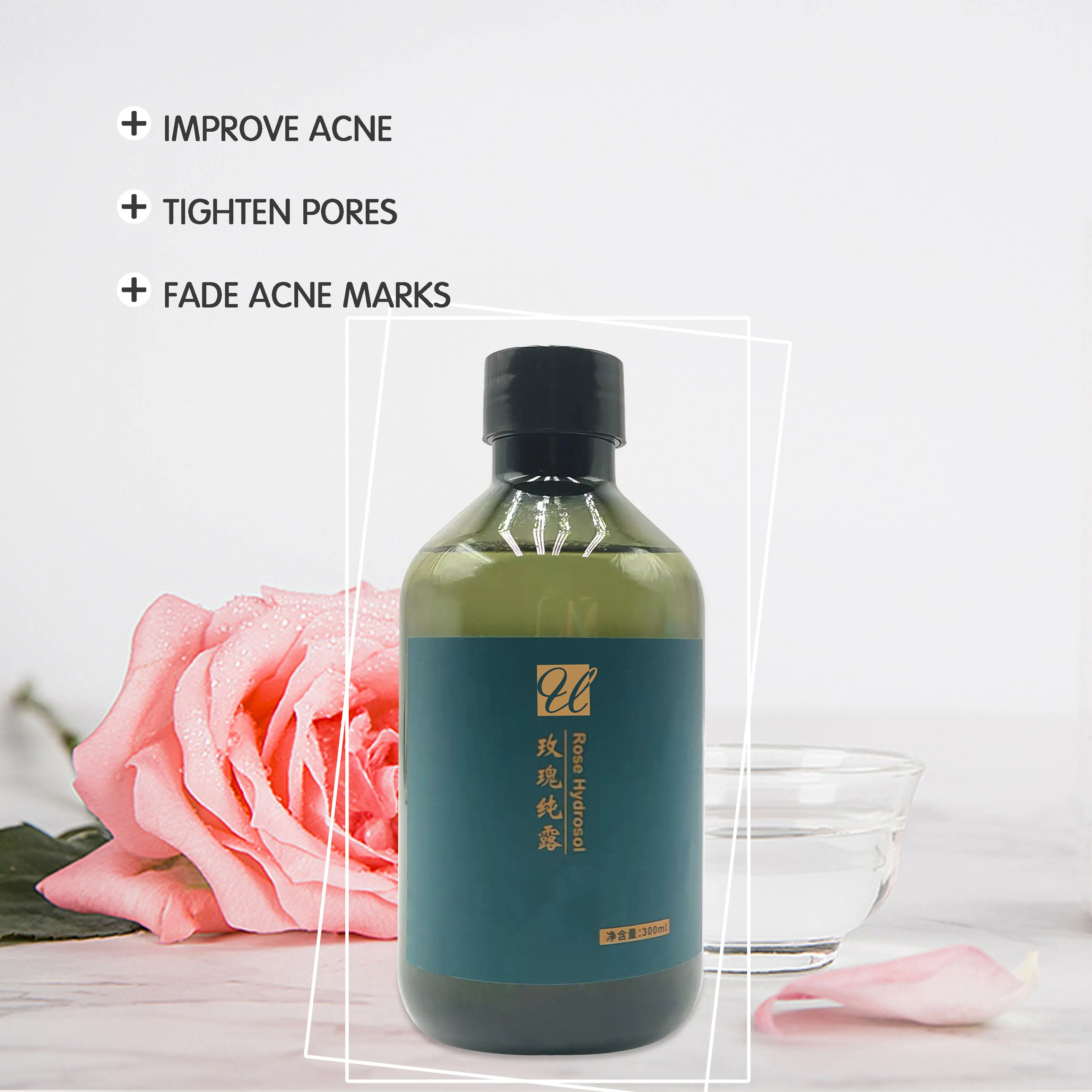 Brightening whitening Damascus pure bulk private label organic rose hydrosol spray rose water