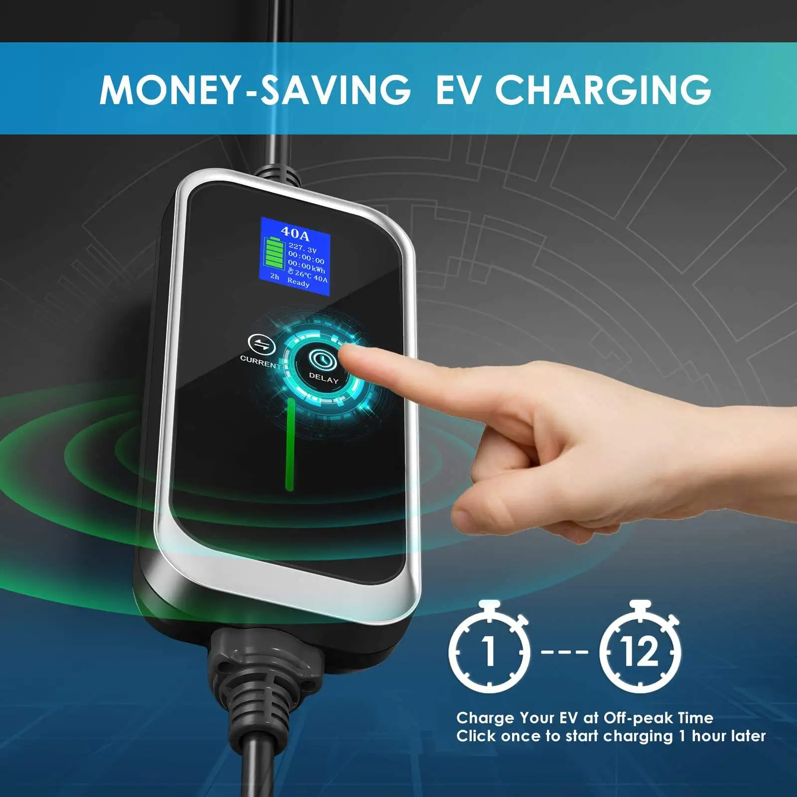 Оптовая Продажа с завода 3 6 кВт 1 фаза 16 А портативное зарядное устройство EV разъемом Schuko автомобильное
