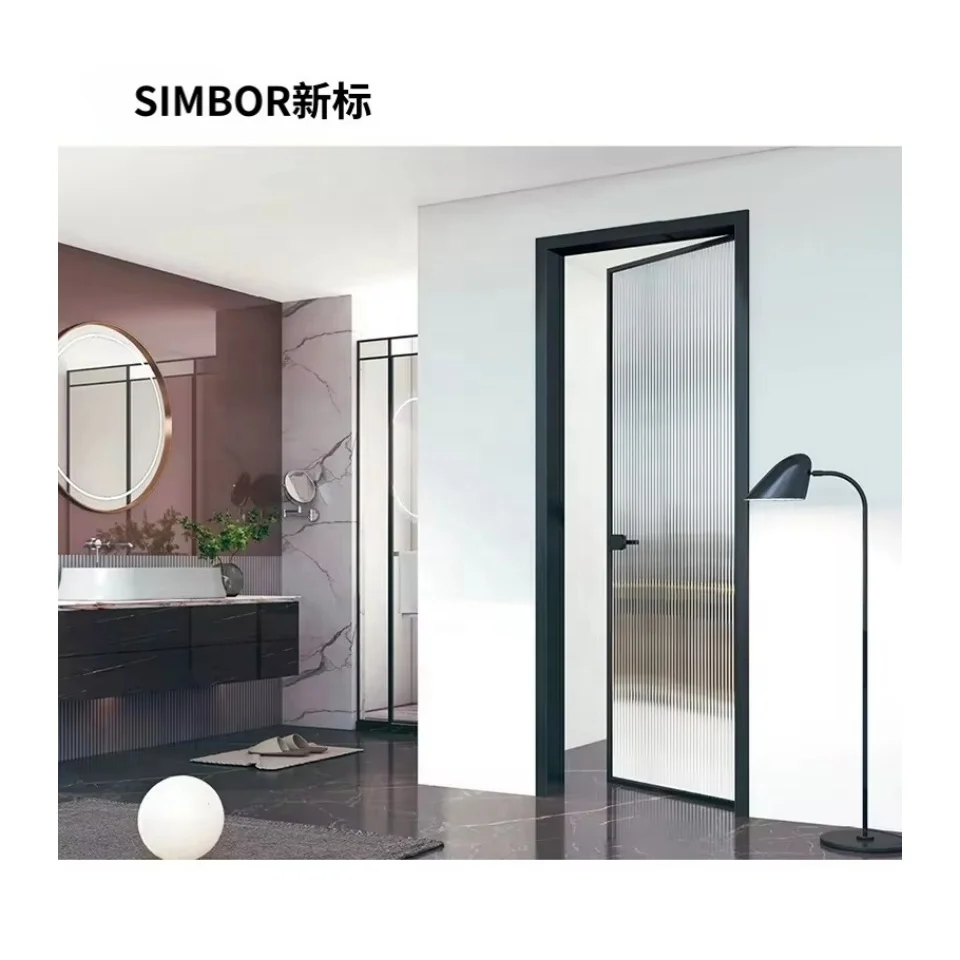 Rectangular Fashionable Flat Sliding Door Laminated Art Glass Decorative Sliding Door