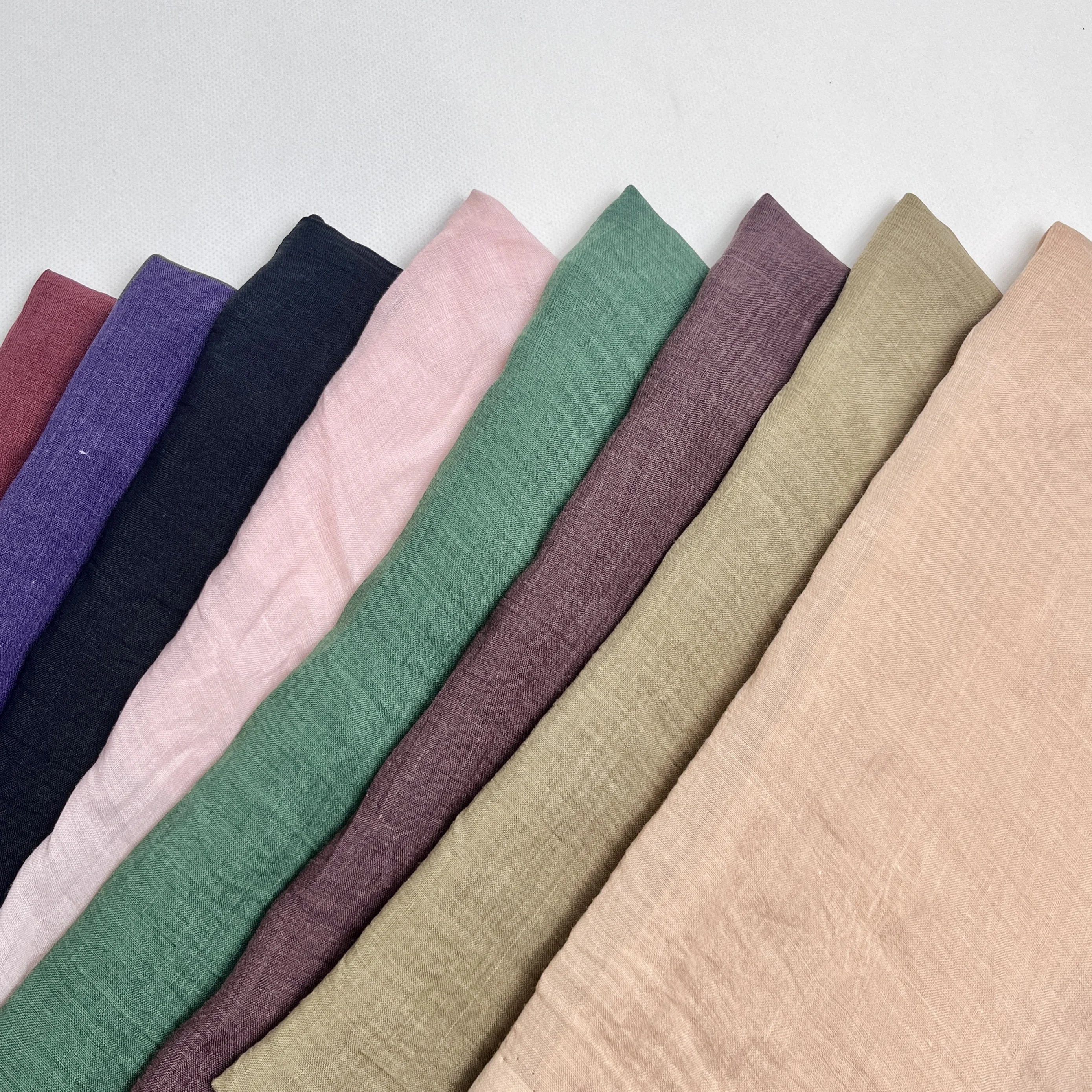 21S Hot Sale Flax Linen Cotton Ramie Blend Ramie Fabric Lightweight 130GSM 100 Ramie Fabric for Summer Dress Shirt Garment