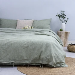 Low price guaranteed quality comforter linen cotton  yarn dyed double bed bedding sheet sets