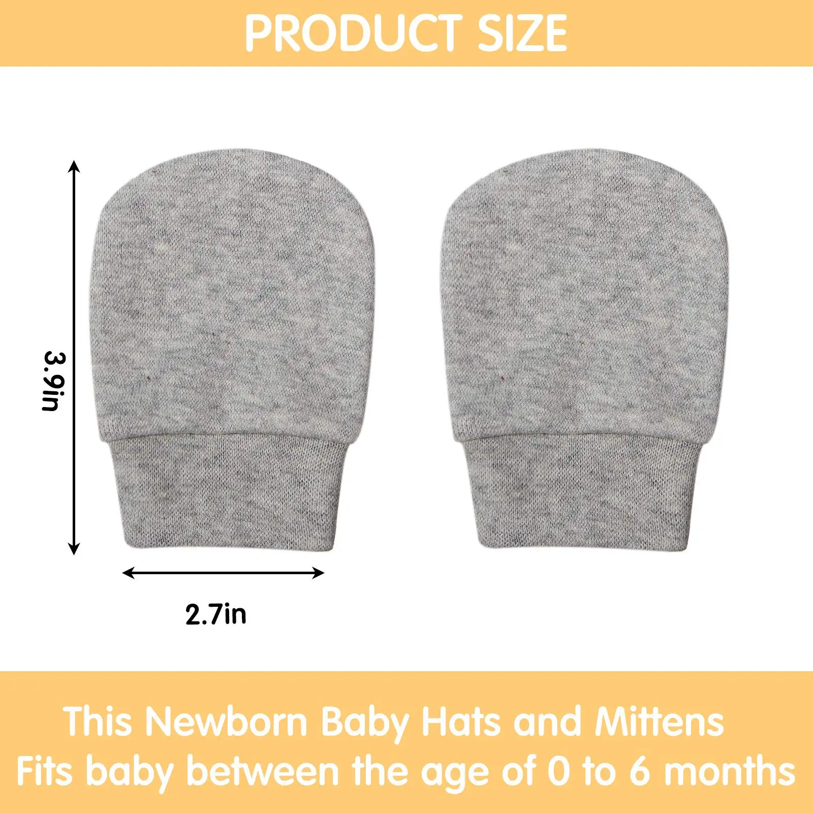 6 Pairs Newborn Baby Mittens Infant Toddler Mittens No Scratch Mittens Cotton GMittens for 0-6 Months Baby Boys Girls