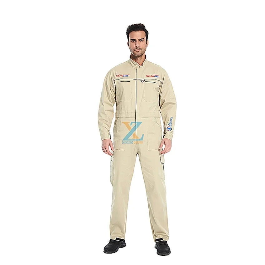 Construction Coverall Cotton Flame Retardant Overalls Flame-Resistant Lightweight Coverall Work Jumpsuit