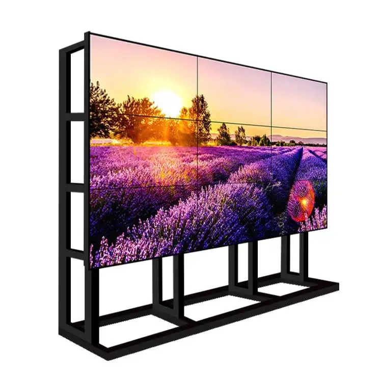 2k panel 2X2 lcd screens DP loop advertising TV screen lcd splicing video wall with processor