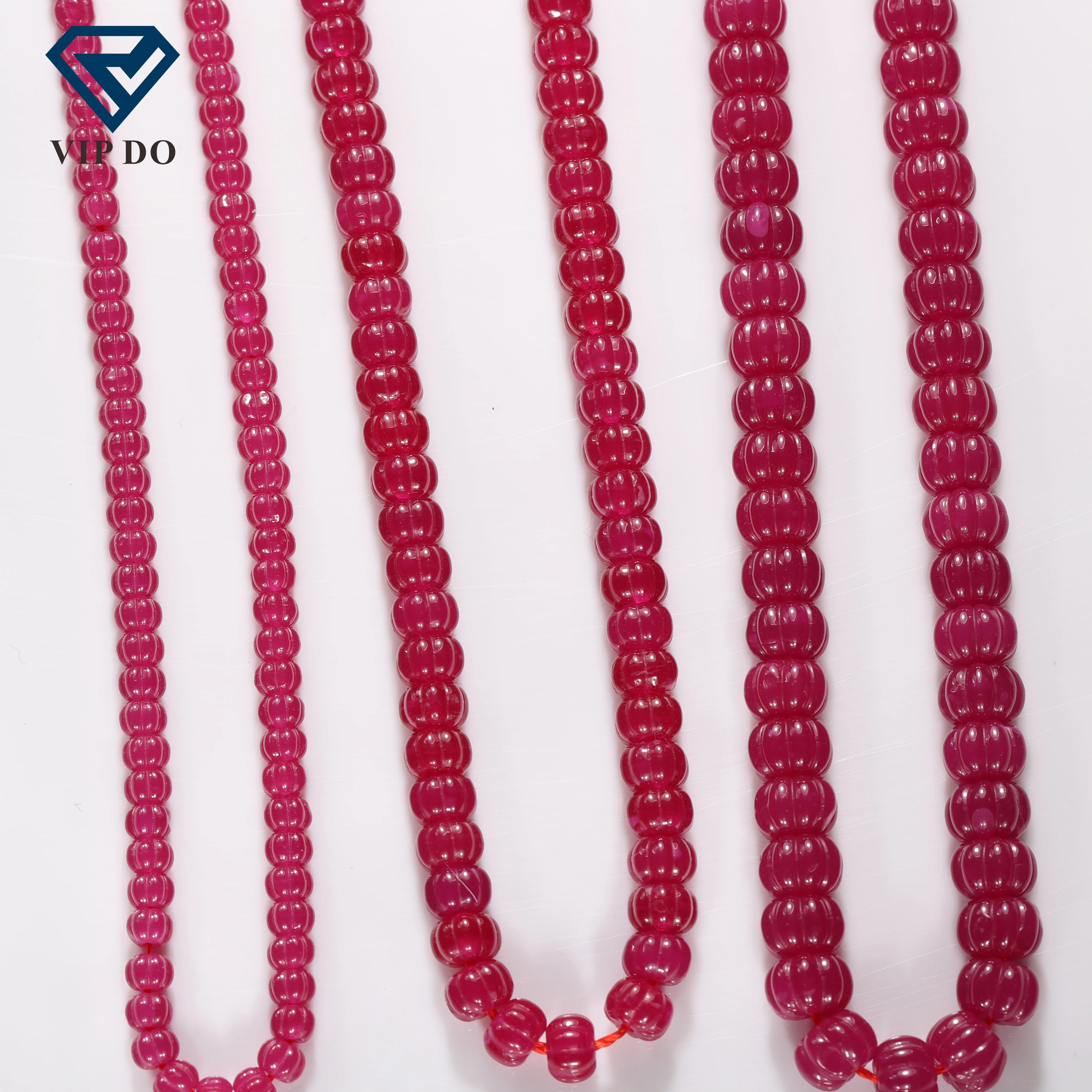 Factory price Pumpkin bead natural cut cultivation ruby loose gemstones laboratory blood 3-6mm red ruby for jewelry making