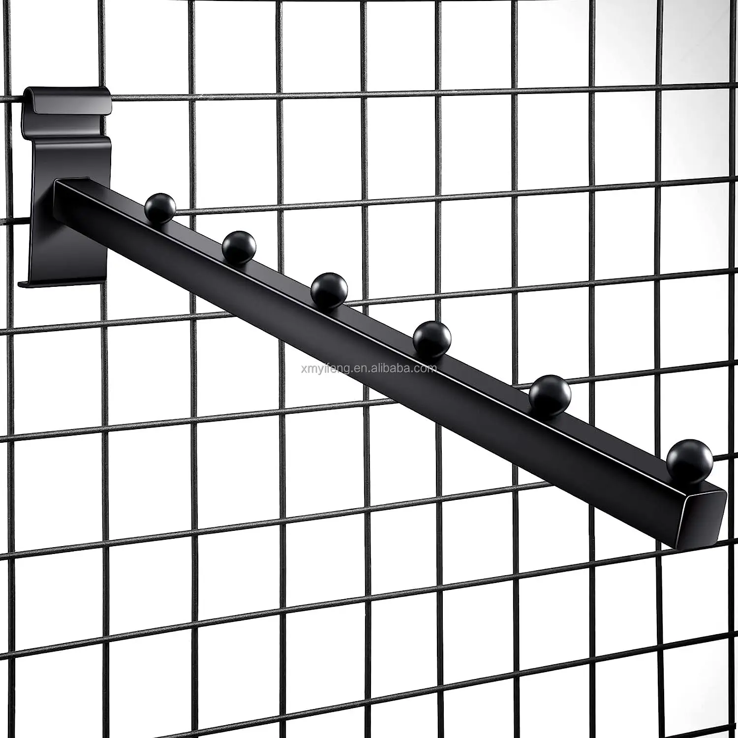 High quality chrome plating metal Square pipe garment hanging hook for slatwall displays