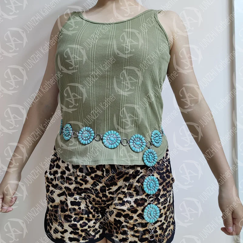  Katherine Factory Mommy and Me однотонный Овальный металлический регулируемый пояс в западном