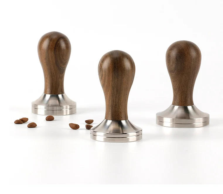 Coffee powder hammer stainless steel adjustable universal powder hammer solid wood handle coffee shop powder tool