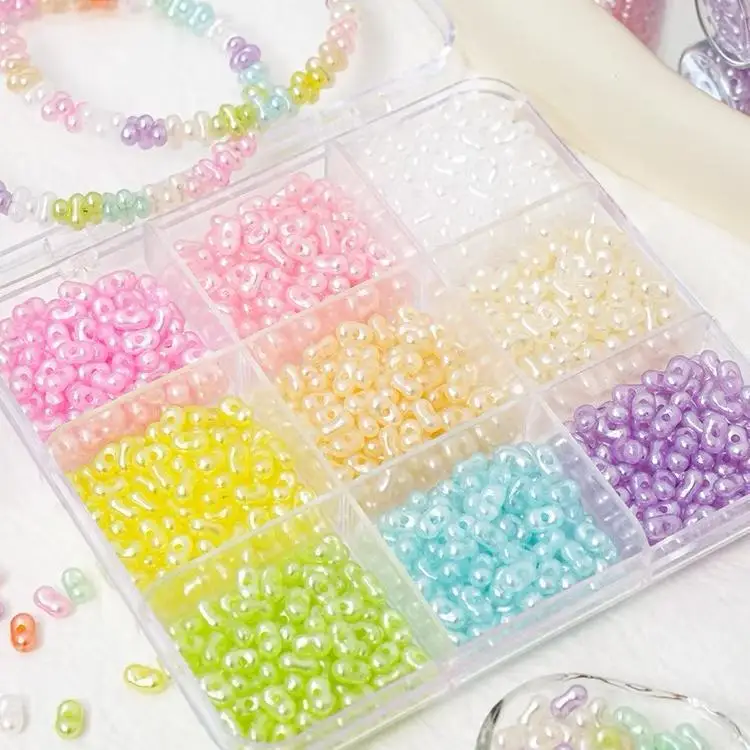 Pearl Color Acrylic Peanut Loose Beads  Handmade Beads Jewelry Material Key Phone Chain Bracelet Diy Accessories