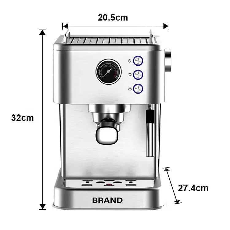 Stainless Steel Capsule Coffee Maker Electric Espresso & Cappuccino Machine for Home & Hotels EU Plug