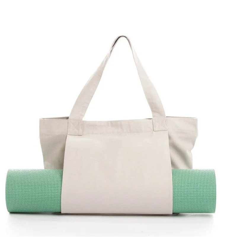Pink Yoga and Fitness Carrier Bag with Sturdy Handle Foldable Gym Yoga Mat Holder Bag Canvas for Women Fitness Yoga Sports Bag