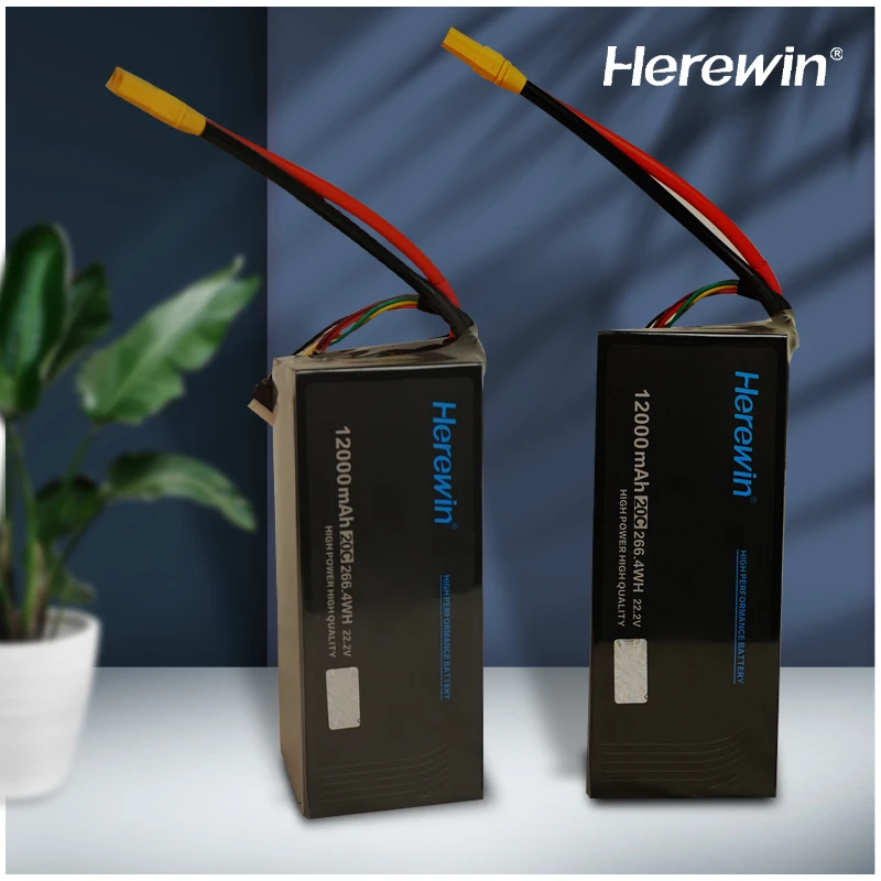 Herewin 12000mAh 6S 22.2V 20C Rechargeable Polymer Lithium Lipo Battery for Drone