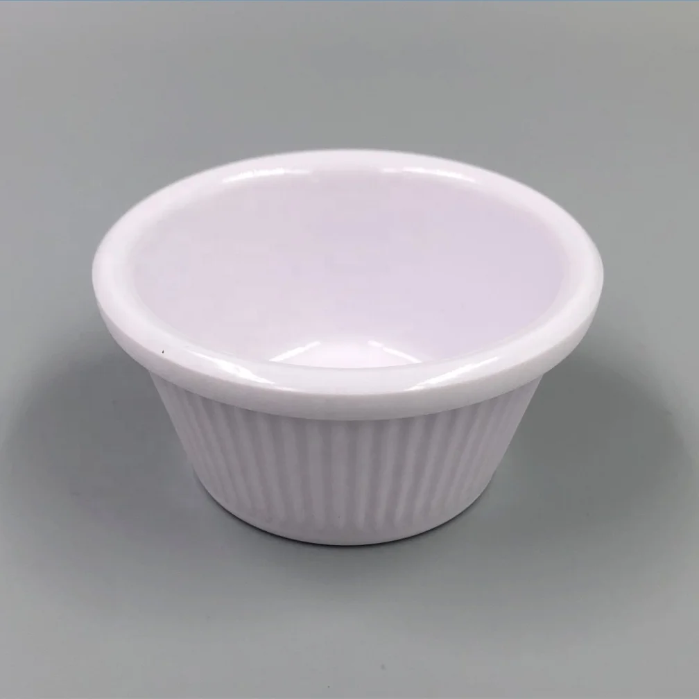 
Прямая поставка с завода, пластиковая маленькая чаша, белый волнистый Меламиновый мороженое ramekin 