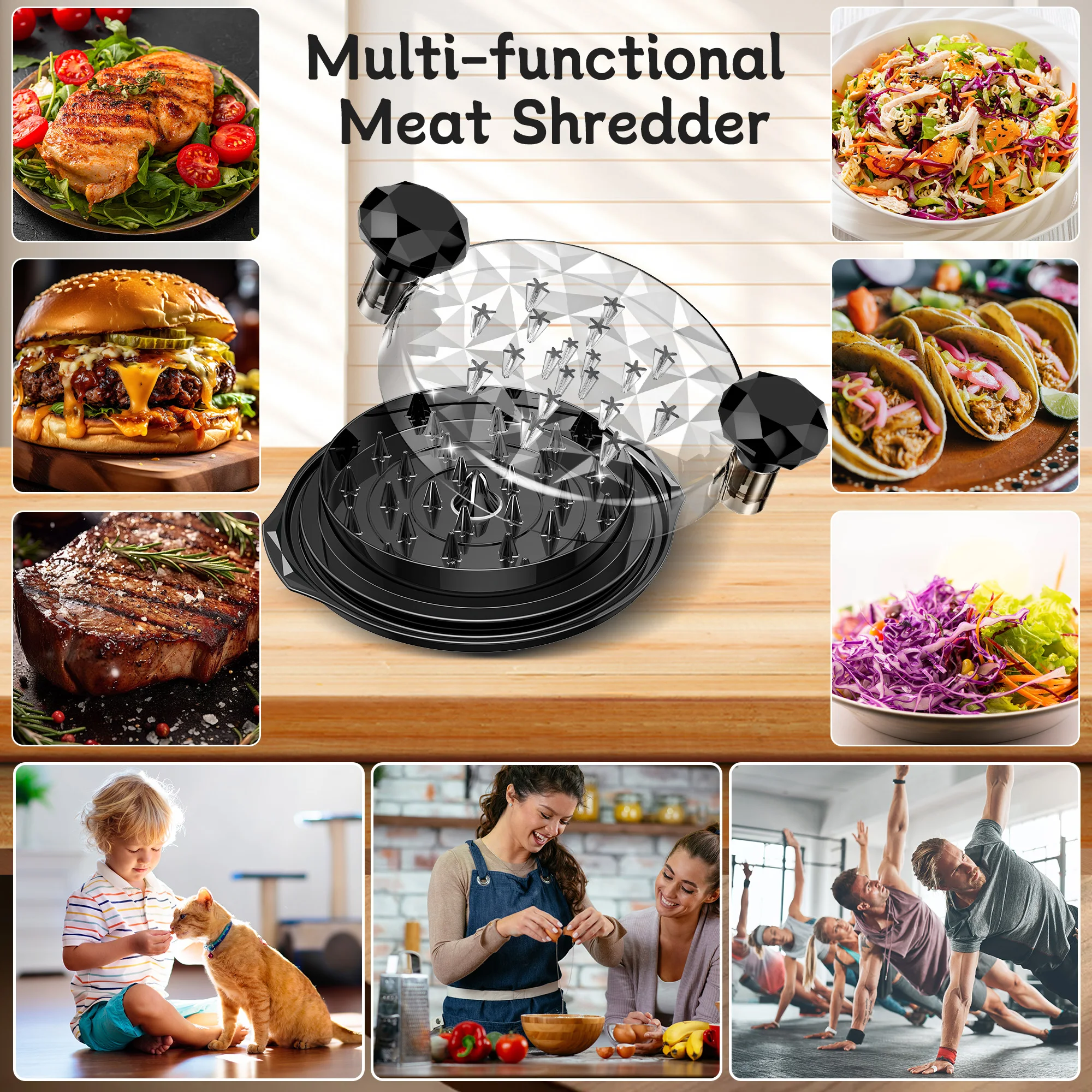 2024 Kitchen Gadgets 9.84 inch Meat Grinders Chicken Meat Shreder Chicken Shredder Tool Twist Lrage