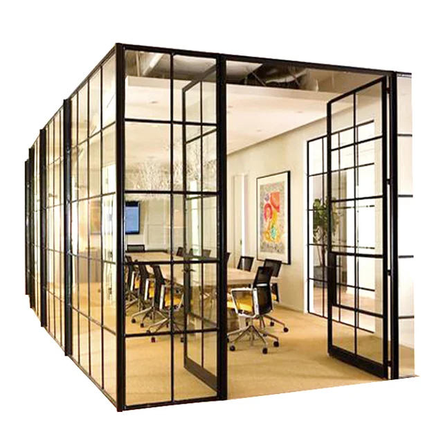 2023 interior glass door partition soundproof Glass office glass partition