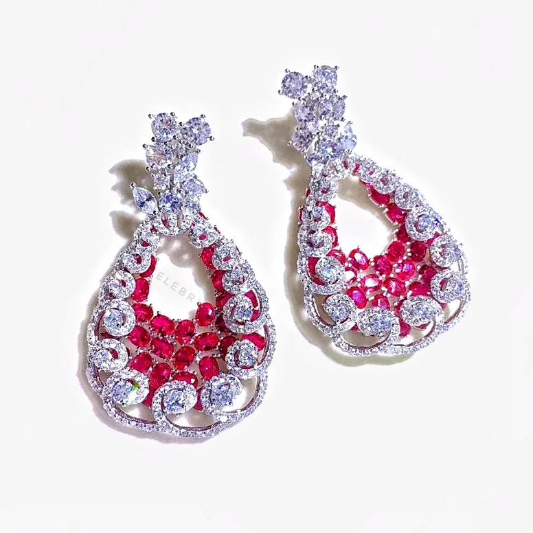 Wholesale Fine Jewelry High Quality Classical 925 Sterling Silver Luxury CZ Diamond Earrings