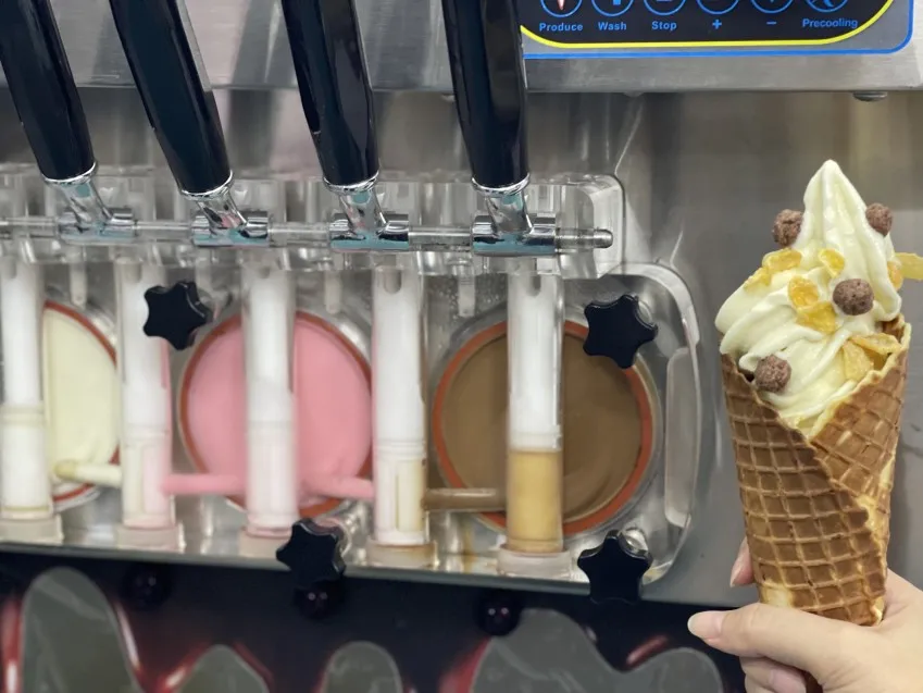 Cone making commercial 3 flavor soft ice cream snow ice cream soft 5 flavor  ice cream production line