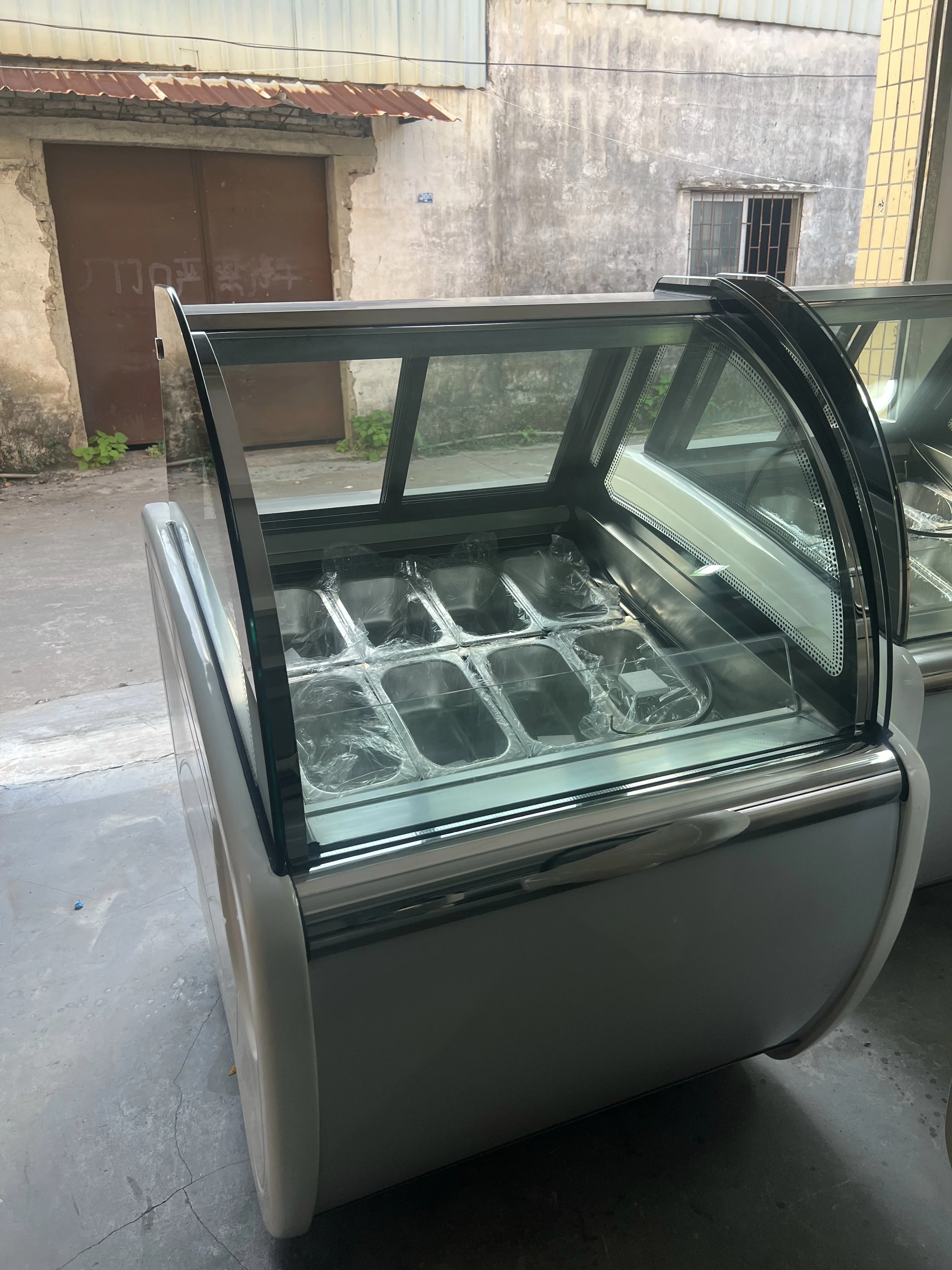 Commercial ice cream Glass display showcase 12/16/20 Pans Gelato Display Freezer Tabletop Ice Cream Showcase