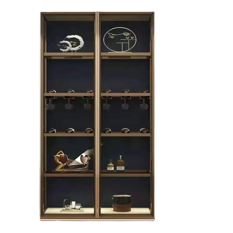 Modern luxury gold glass closet with aluminium alloy glass door