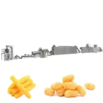 automatic industrial snack core corn puff extruder and roasting machines