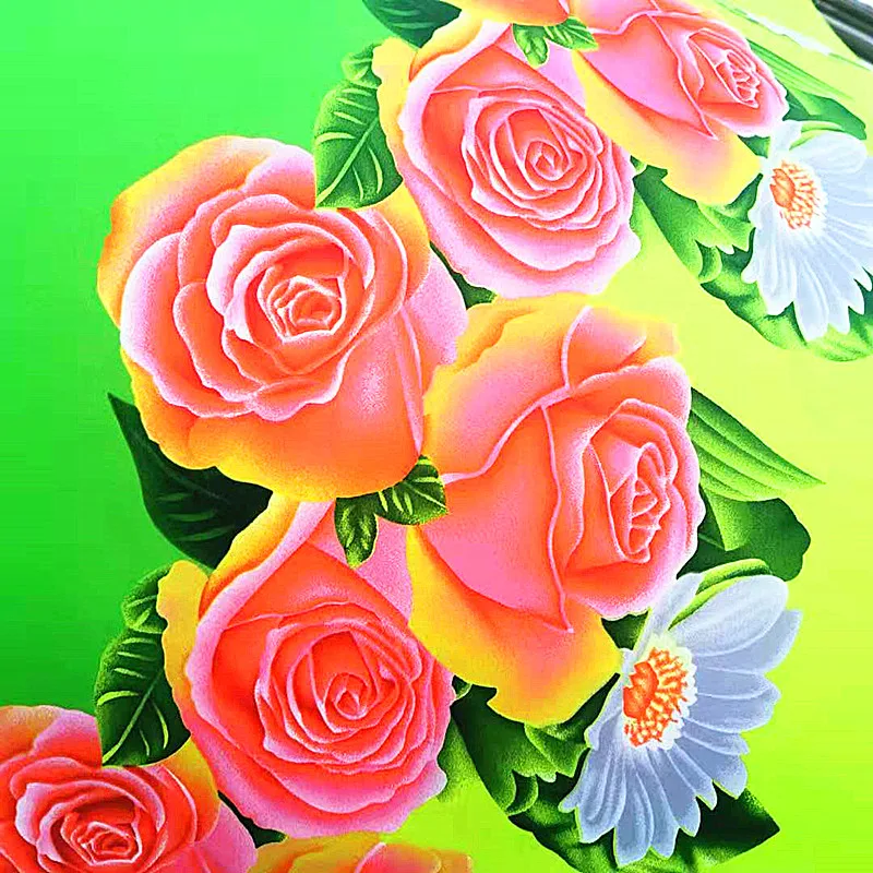 3D rose flower disperse print 100 polyester twill woven printed brushed bedding fabric from changxing manufacturers