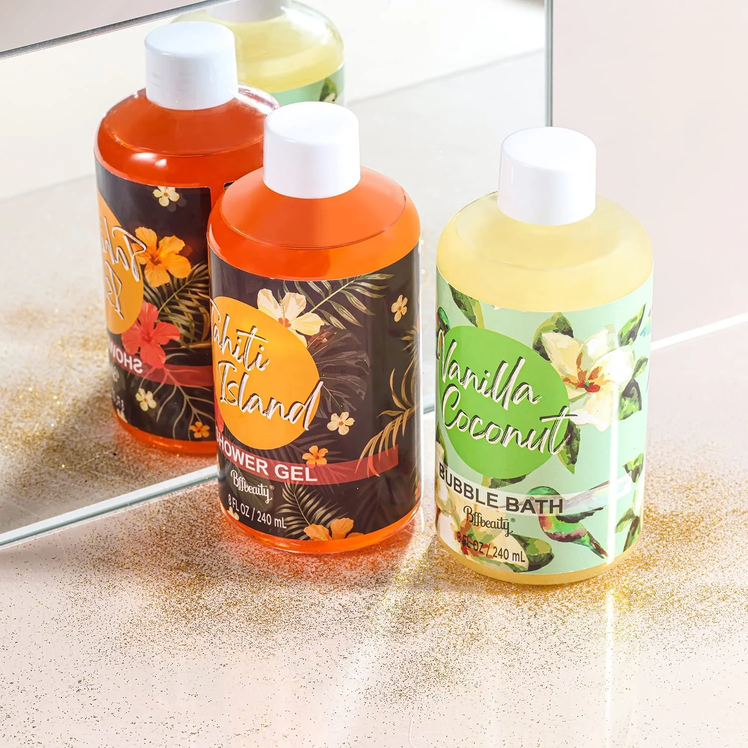 Vanilla Bath Sets for Women Gift Home Spa Kit with Box Shower Gel Bubble Bath Body Lotion Scented Candle Spa Gifts