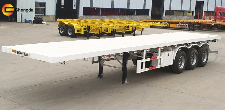 New 3Axle 20Ft 40 Feet 60Ft Extendable Flatbed Trailers For Sale
