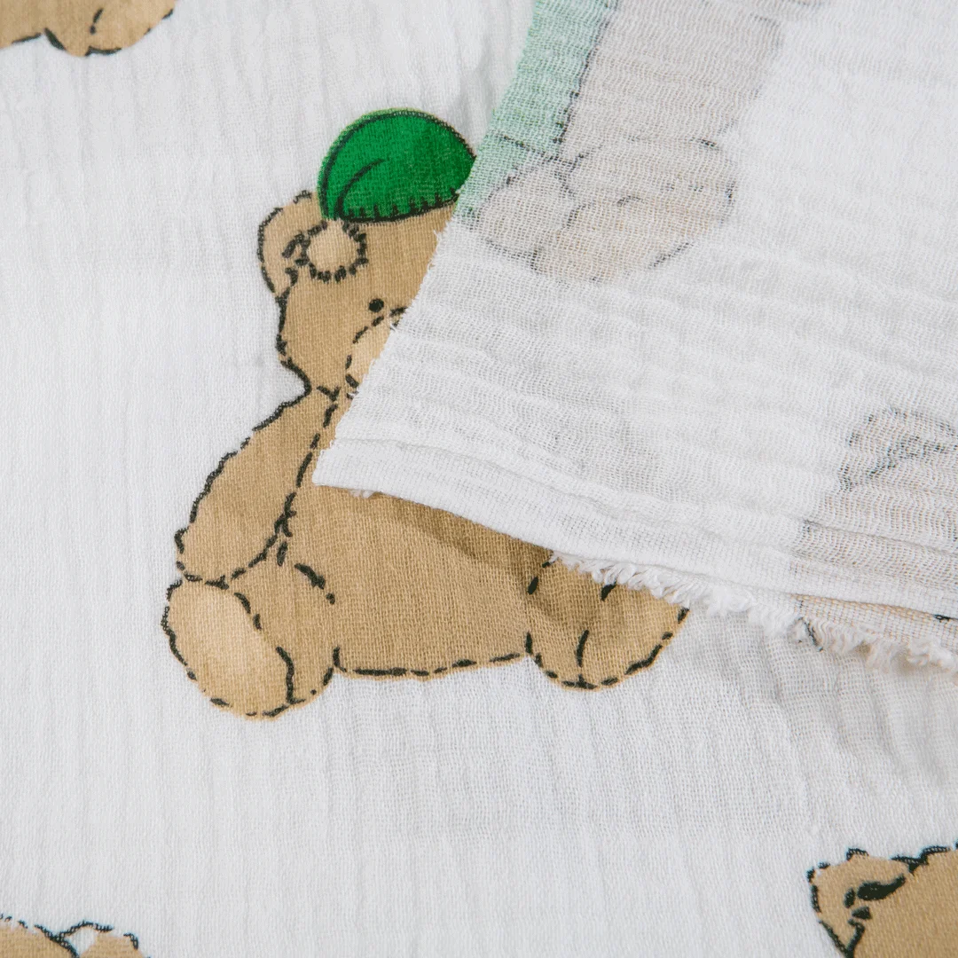 New Arrival Top Quality 100% Cotton Plain Weave Double Layer Use Printed Gauze Fabric For Baby Blanket