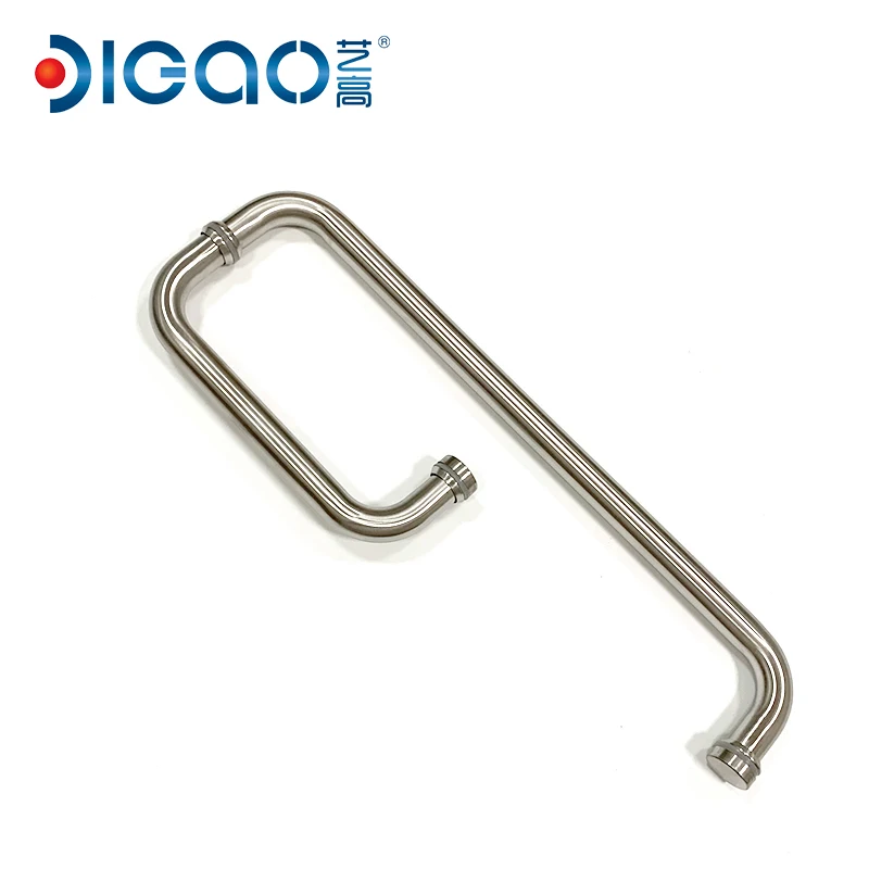 Shower room for glass door back to back towel bar pull handle