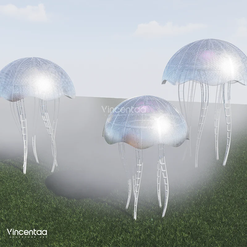 Vincentaa Modern Design Outdoor Custom Large Jellyfish Decorative Sculpture Public Art