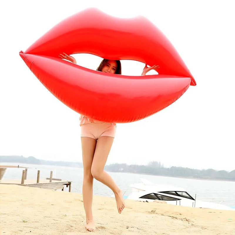 Inflatable Pool Float Lips Mattress Swim Ring Floating Row for Swimming Pool
