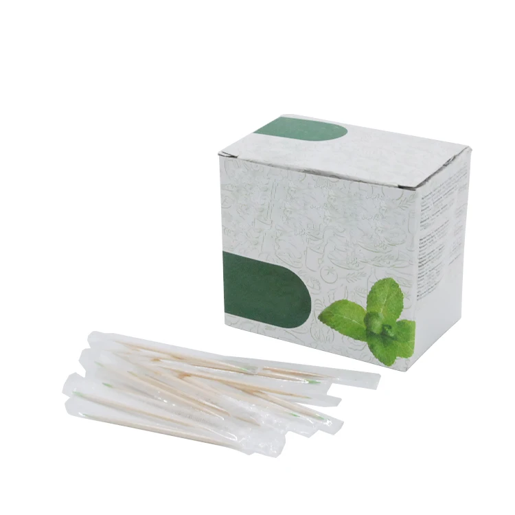 
Healthy Renewable Bamboo Natural Individually Cello Wrapped Toothpicks 