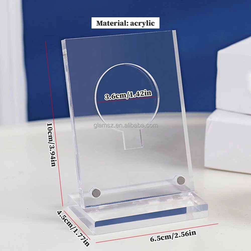 Transparent Display Case Collection Military Coin UV Protection Guitar Pick Stand Holder Clear Acrylic Box