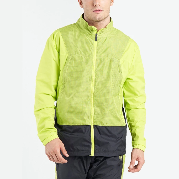 Gym-To-Street Techne Lightweight Soft Shell 100% Polyester Geometric Seams Zip Up Patchwork Tactical Jackets For Men