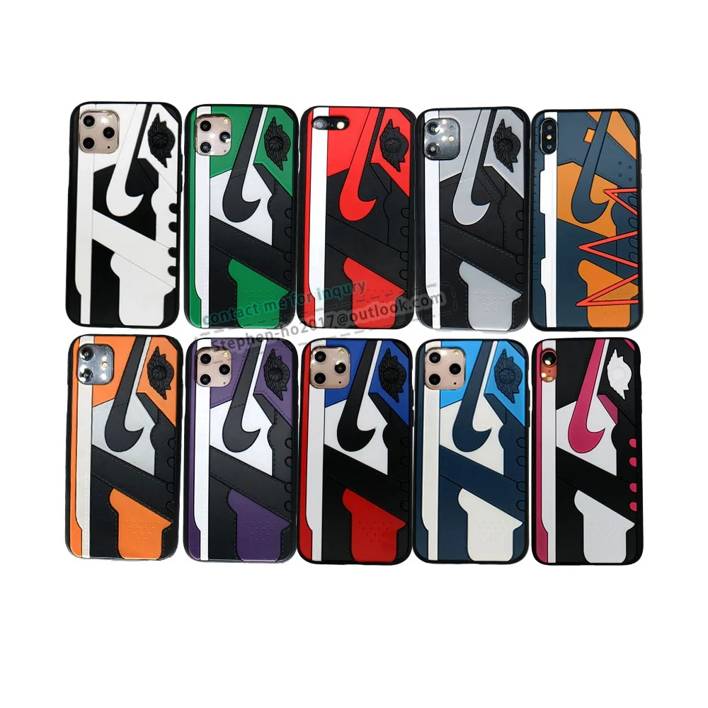 
2021 Phone cases used for iphone 12 11pro max 11 xr xs max 7 8 plus hot selling trendy AJ sneaker 3D cellphone case 
