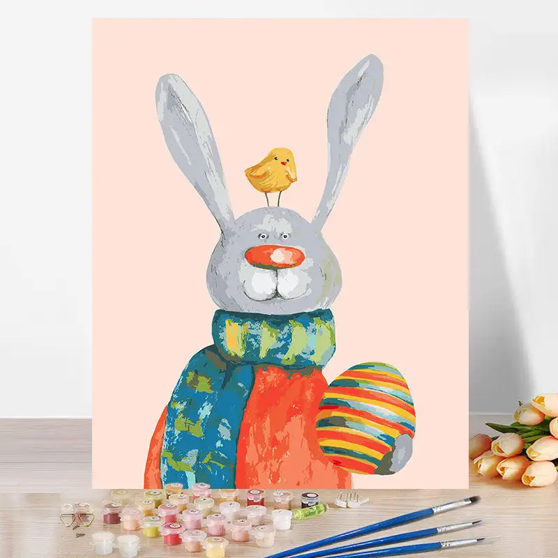 DM-108 Various Designs Oil Digital Painting by numbers Home Decoration animal Paint by Numbers for Kids 20*20cm