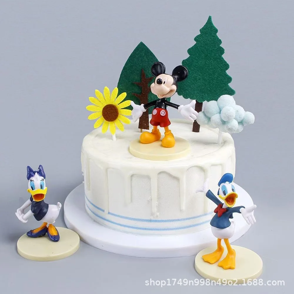 Mickey Minnie Miaomiaowu Gao Fei Pluto Donald Duck Decoration Hand-Made Model Cartoon Doll Cake Decoration