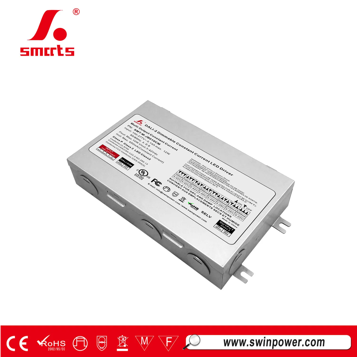 100-277vac Dali-2 & Push Dimmable 250ma-700ma Constant Current Led Driver