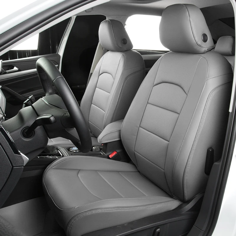Factory OEM diamond design car interior gray Nappa/polyurethane/polyvinyl chloride leather made car seat covers