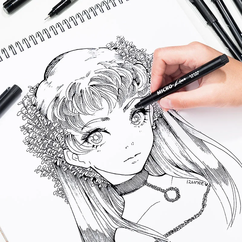 Waterproof Pigment Ink Fineliner Drawing Pen Nylon Tip Fineliner color Pen set