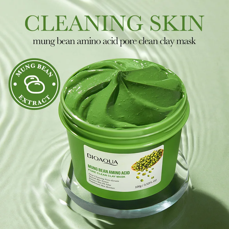 OEM Amino Acid Face Mud Blackhead Remover Green Bean Mud Deep Cleaning Mud Mask Stick Oil Control Anti-Acne Masks Purifyin