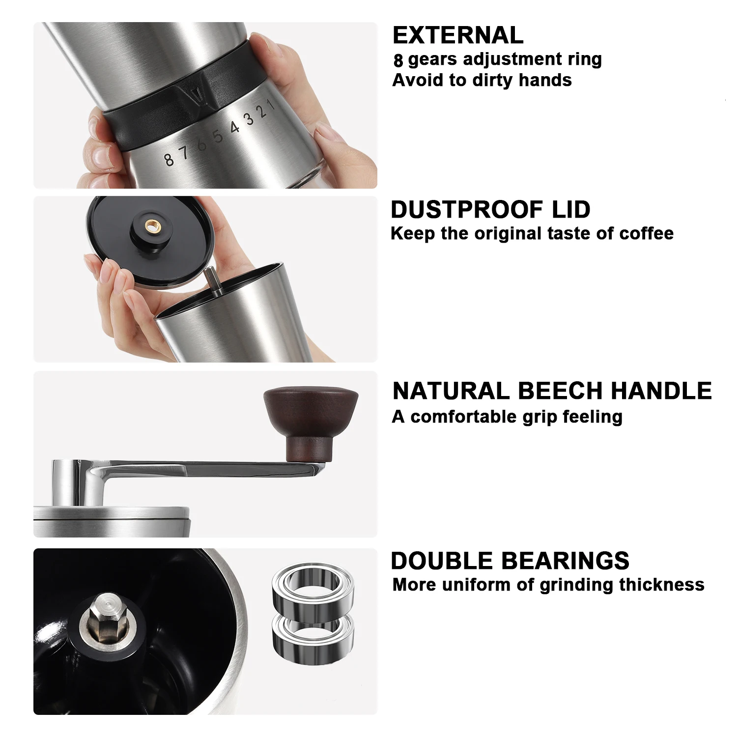 Manual Coffee Grinder Washable Ceramic Core Home Kitchen Mini Manual Coffee Grinder Machine Kitchen Accessories
