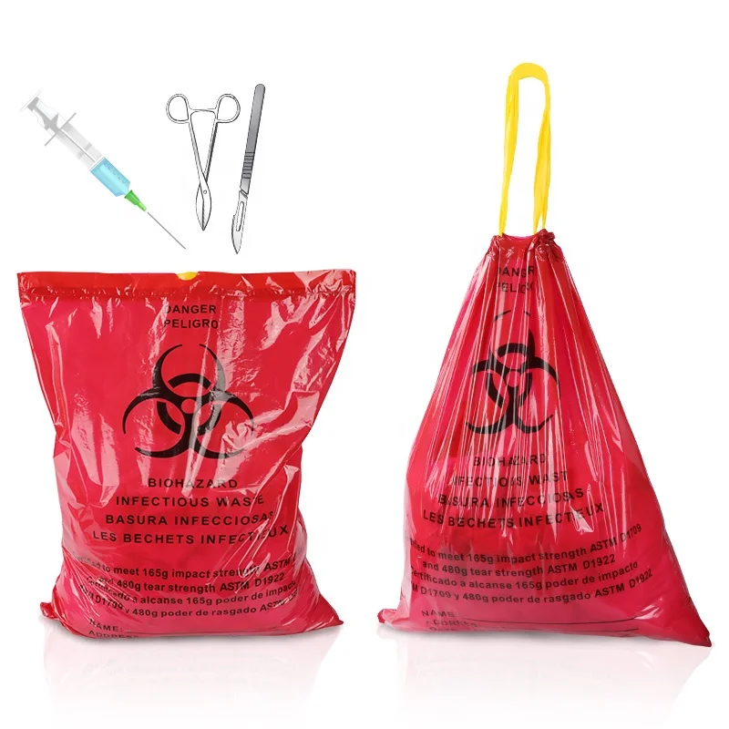 High Quality Large red autoclave medical biohazard waste bags disposal