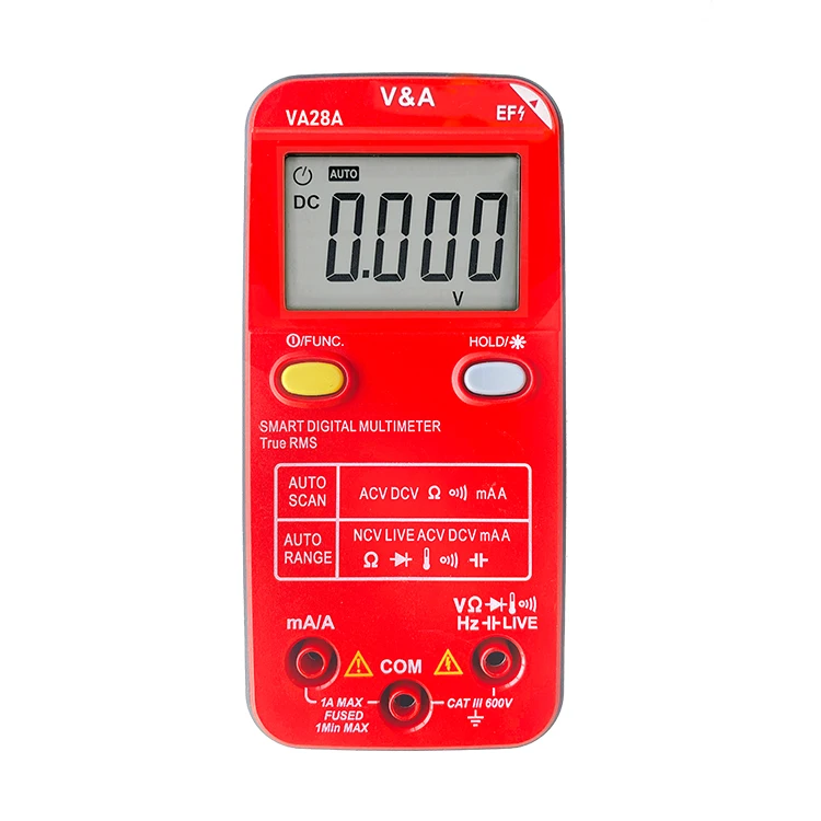 VA28A Smart Multimeter TRMS 4000 Counts Voltmeter AC DC Voltage Tester Capacitance NCV Auto Scan Resistance Frequency Live Wire